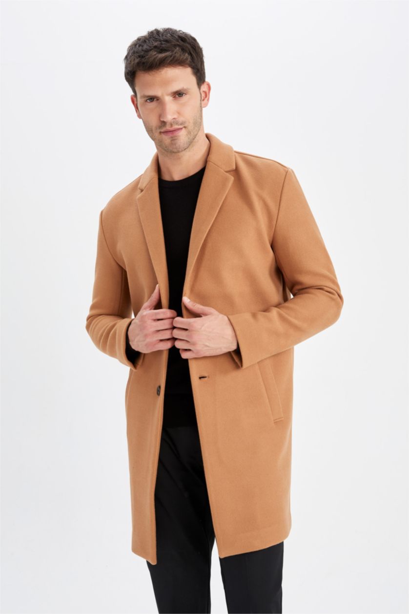 Мужчины Коричневый Парка свободного кроя кашемир для мужчин