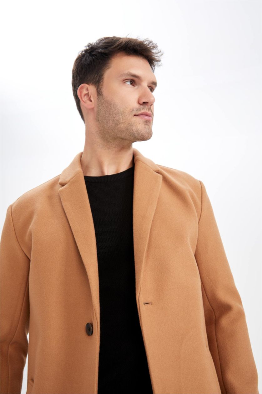 Мужчины Коричневый Парка свободного кроя кашемир для мужчин