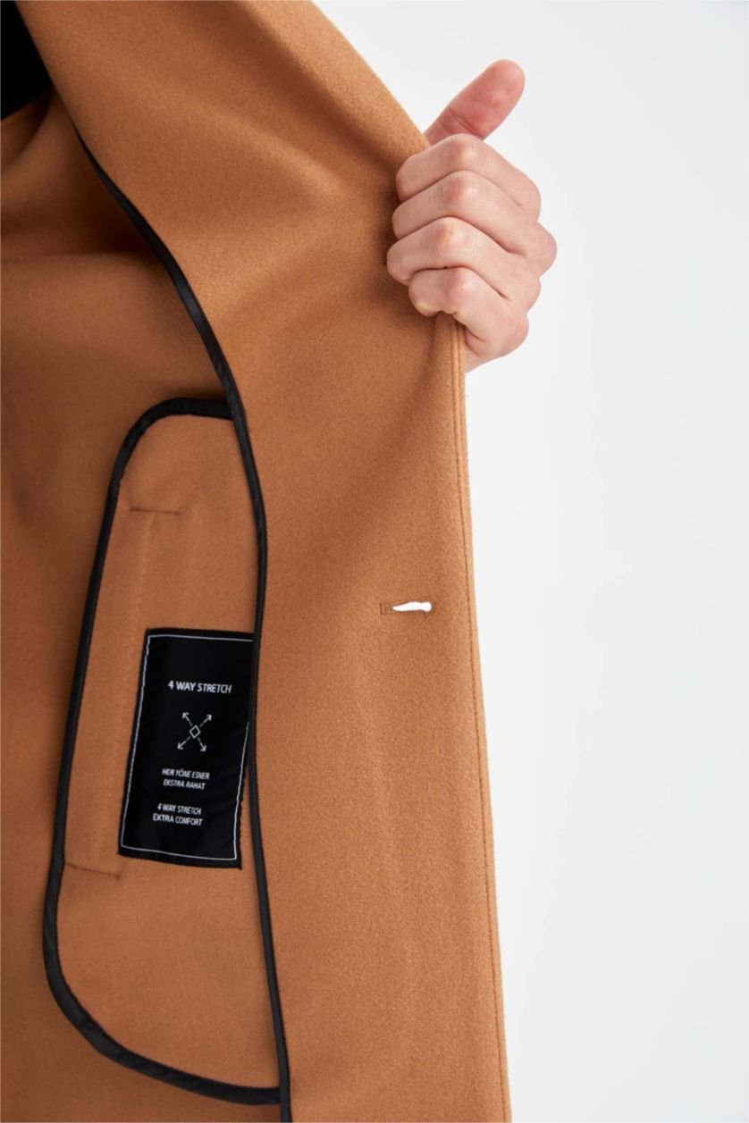 Мужчины Коричневый Парка свободного кроя кашемир для мужчин