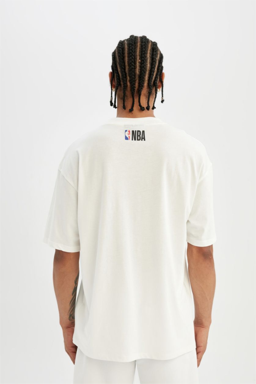 HOMME Écru T shirt Coupe Oversize NBA Col rond Celtics de Boston