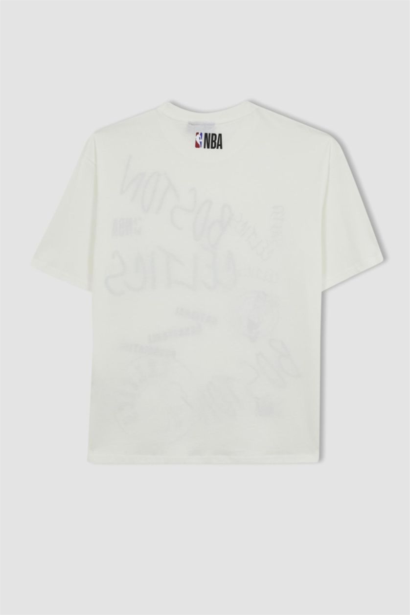 HOMME Écru T shirt Coupe Oversize NBA Col rond Celtics de Boston