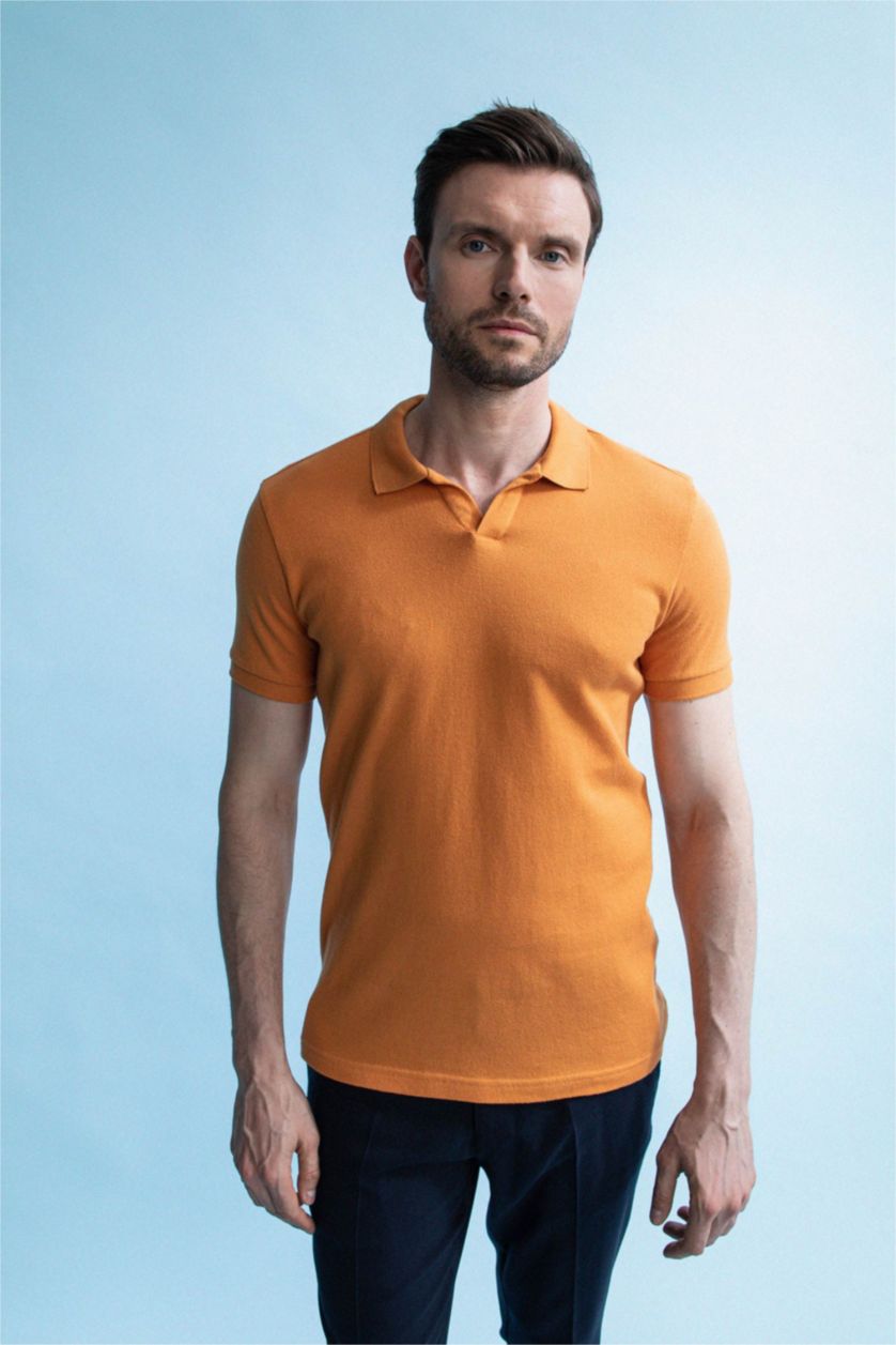 MAN Orange Slim Fit Short Sleeve Polo T-Shirt