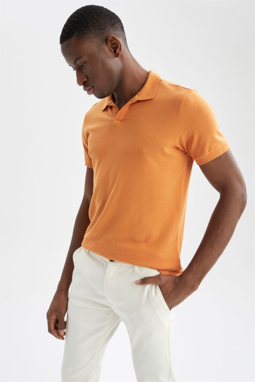 MAN Orange Slim Fit Short Sleeve Polo T-Shirt