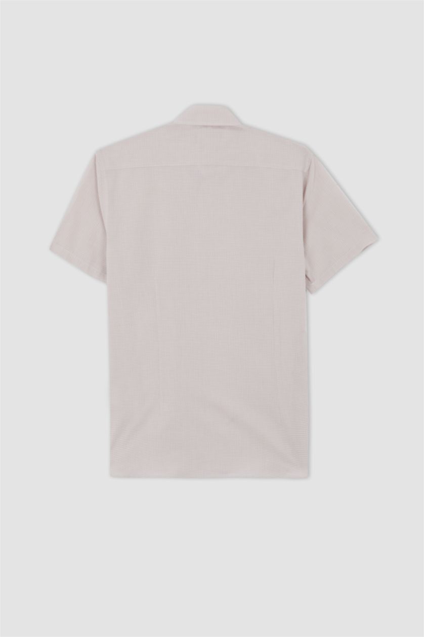 MAN Beige Slim Fit Short Sleeve Shirt