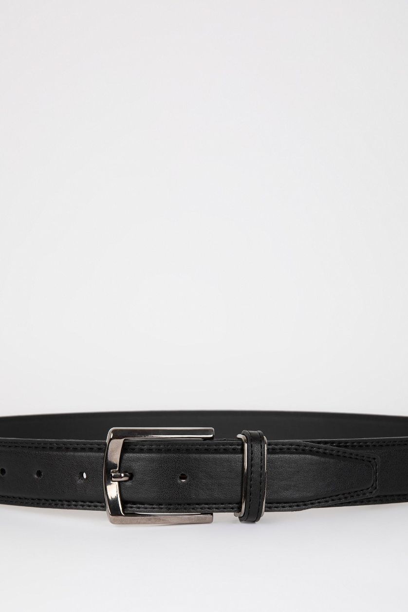 Erkek Siyah Erkek Suni Deri Klasik Kemer