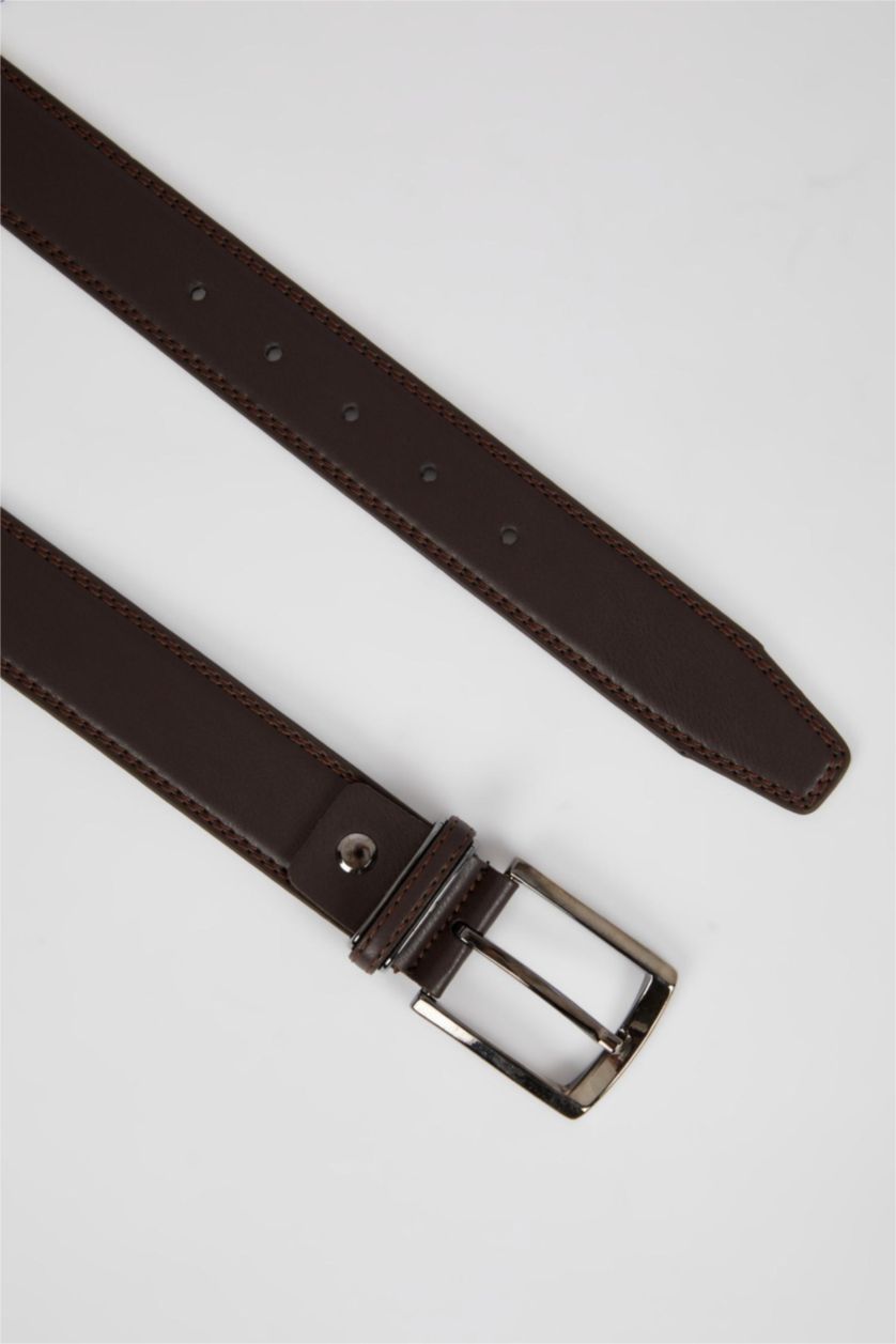 Мужская Коричневый Ремень с прямоугольной пряжкой для мужчин