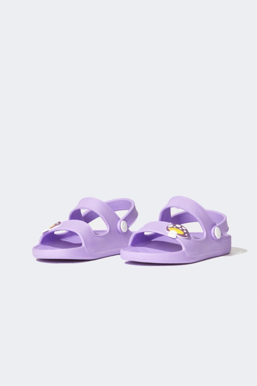 بنات أرجواني صندل بكعب مسطح