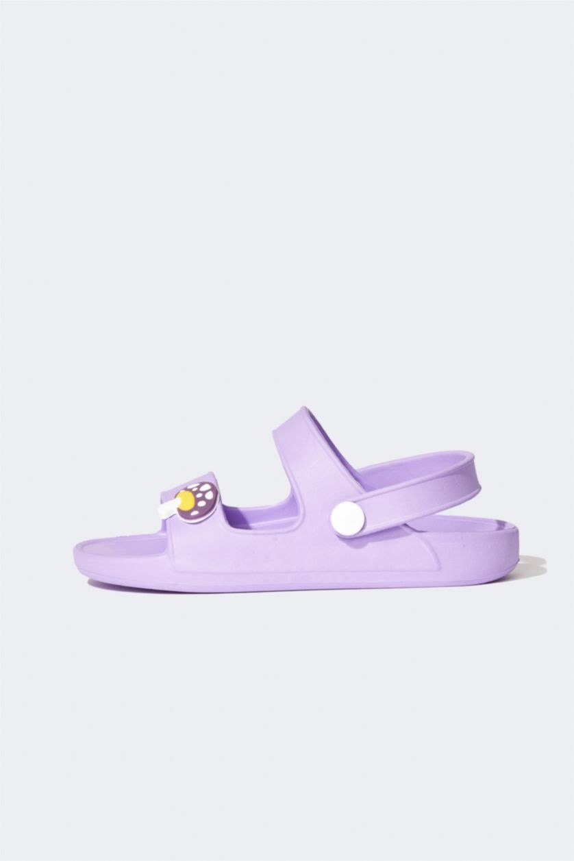 بنات أرجواني صندل بكعب مسطح