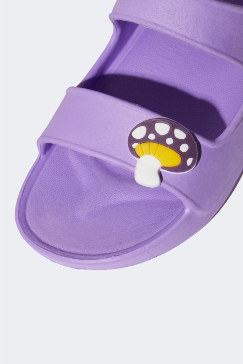 بنات أرجواني صندل بكعب مسطح