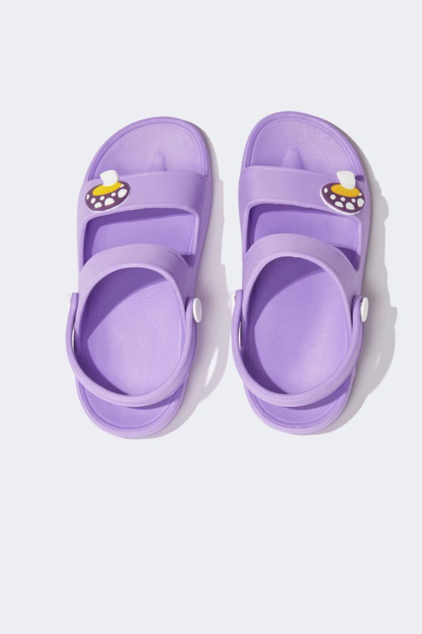 بنات أرجواني صندل بكعب مسطح