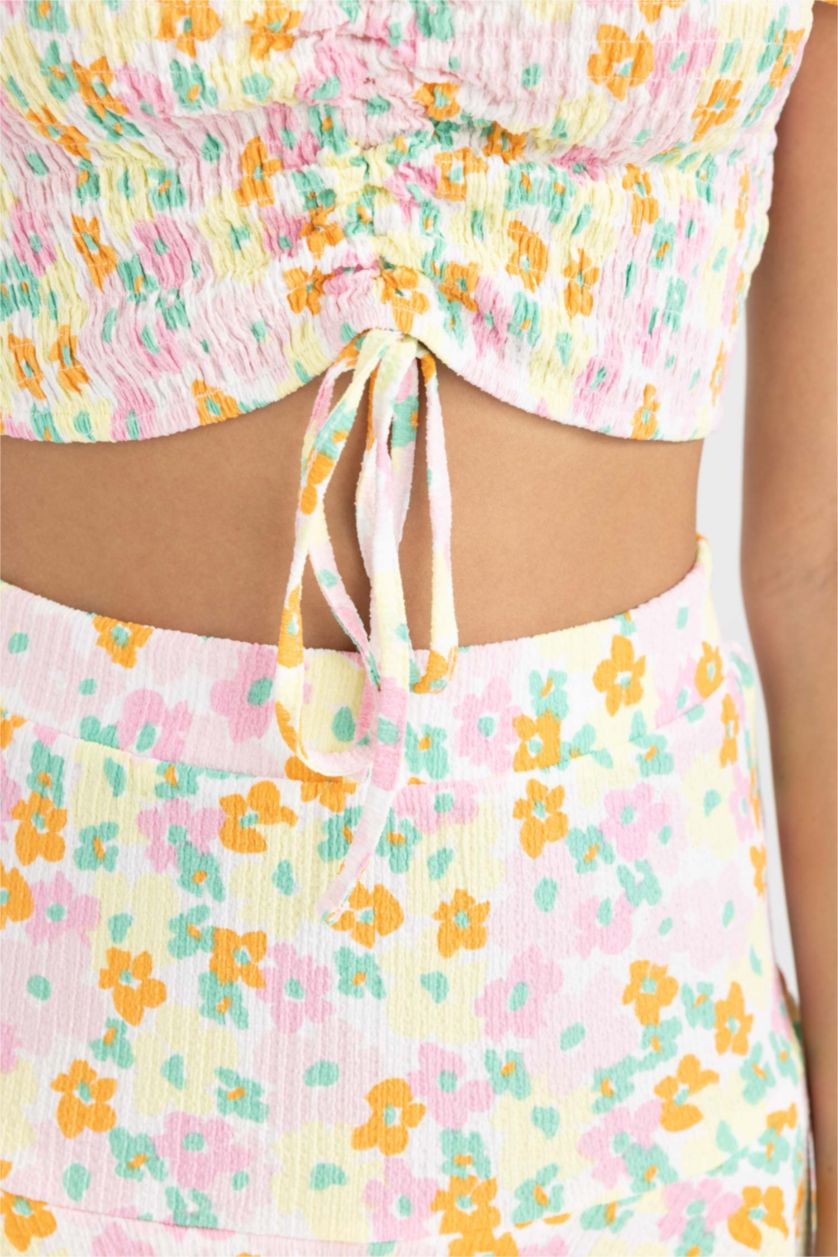 WOMAN Green Short Skirt Printed Mini Skirt