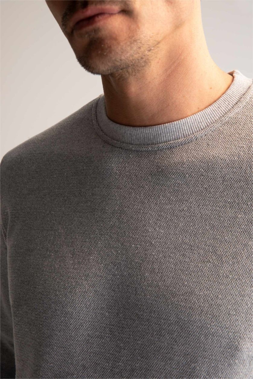 MAN Grey Melange Regular Fit Sweatshirt