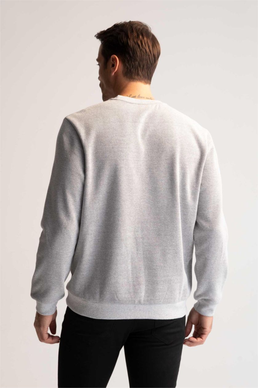 MAN Grey Melange Regular Fit Sweatshirt