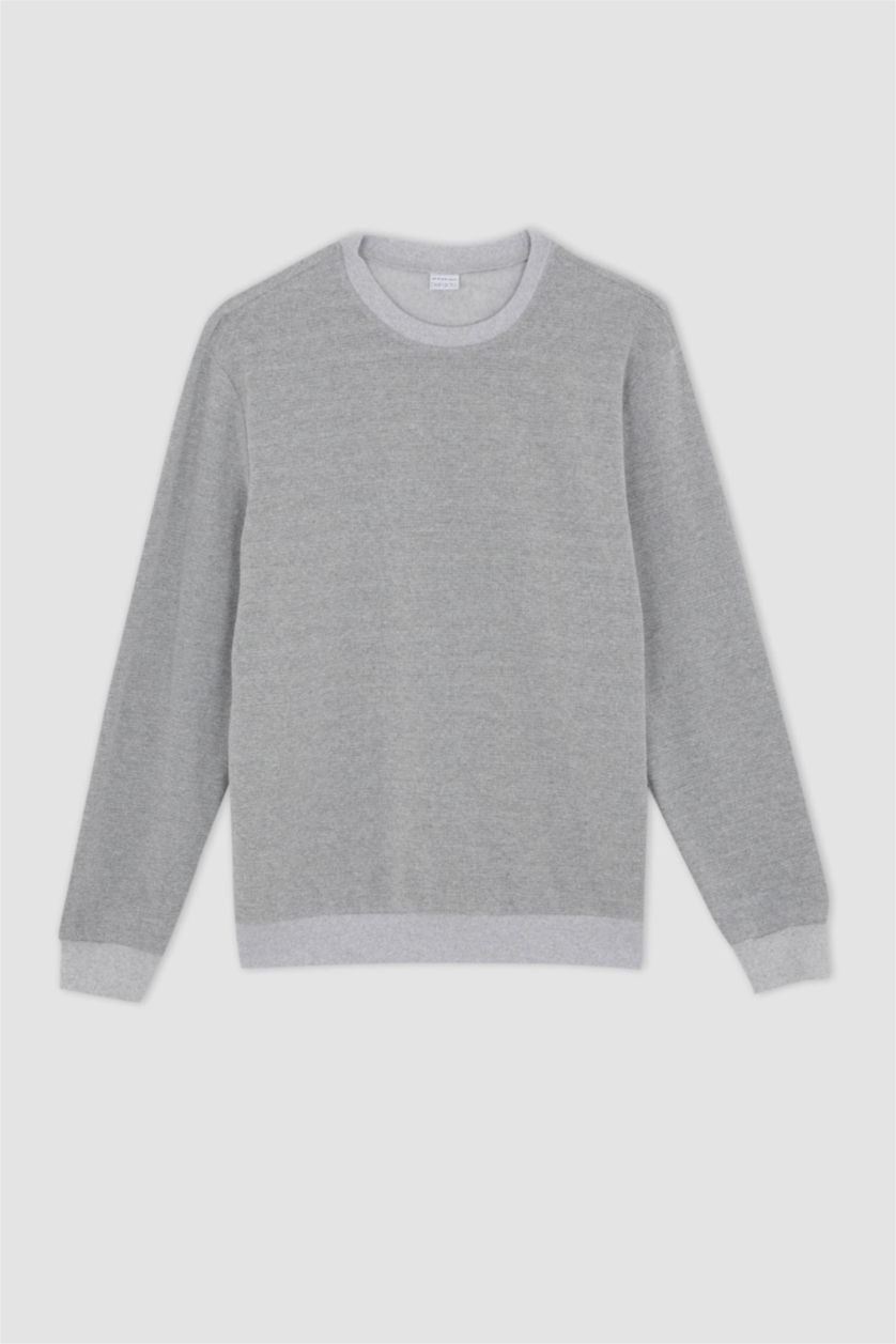 Erkek Gri Melanj Regular Fıt Sweatshirt
