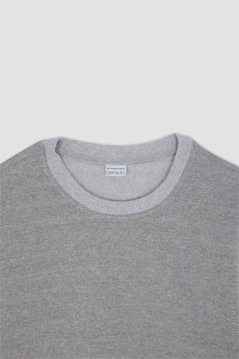 Erkek Gri Melanj Regular Fıt Sweatshirt