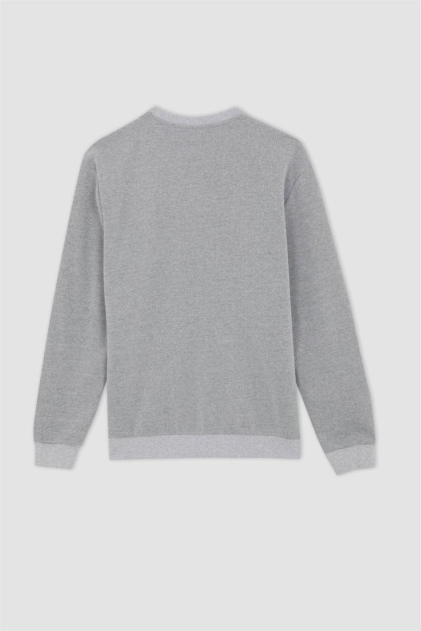 Erkek Gri Melanj Regular Fıt Sweatshirt