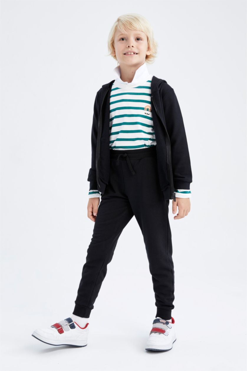 BOYS & TEENS Black Regular Fit Trousers
