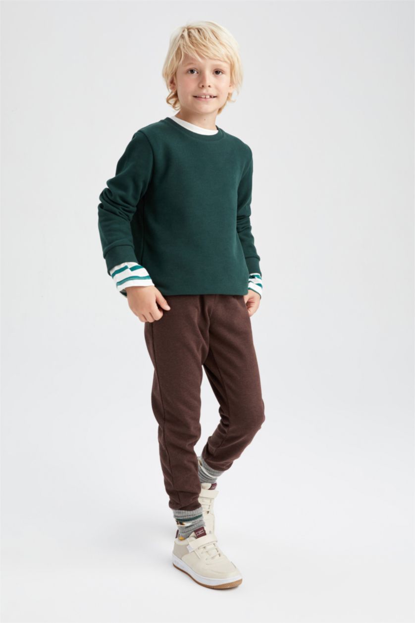 BOYS & TEENS Brown Regular Fit Trousers