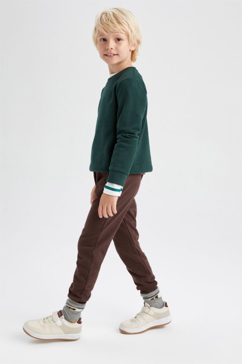 BOYS & TEENS Brown Regular Fit Trousers