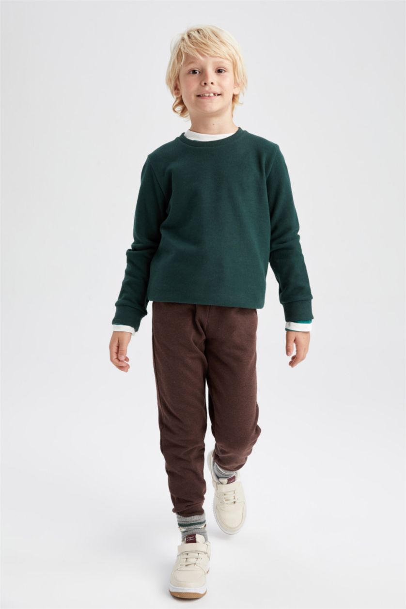 BOYS & TEENS Brown Regular Fit Trousers