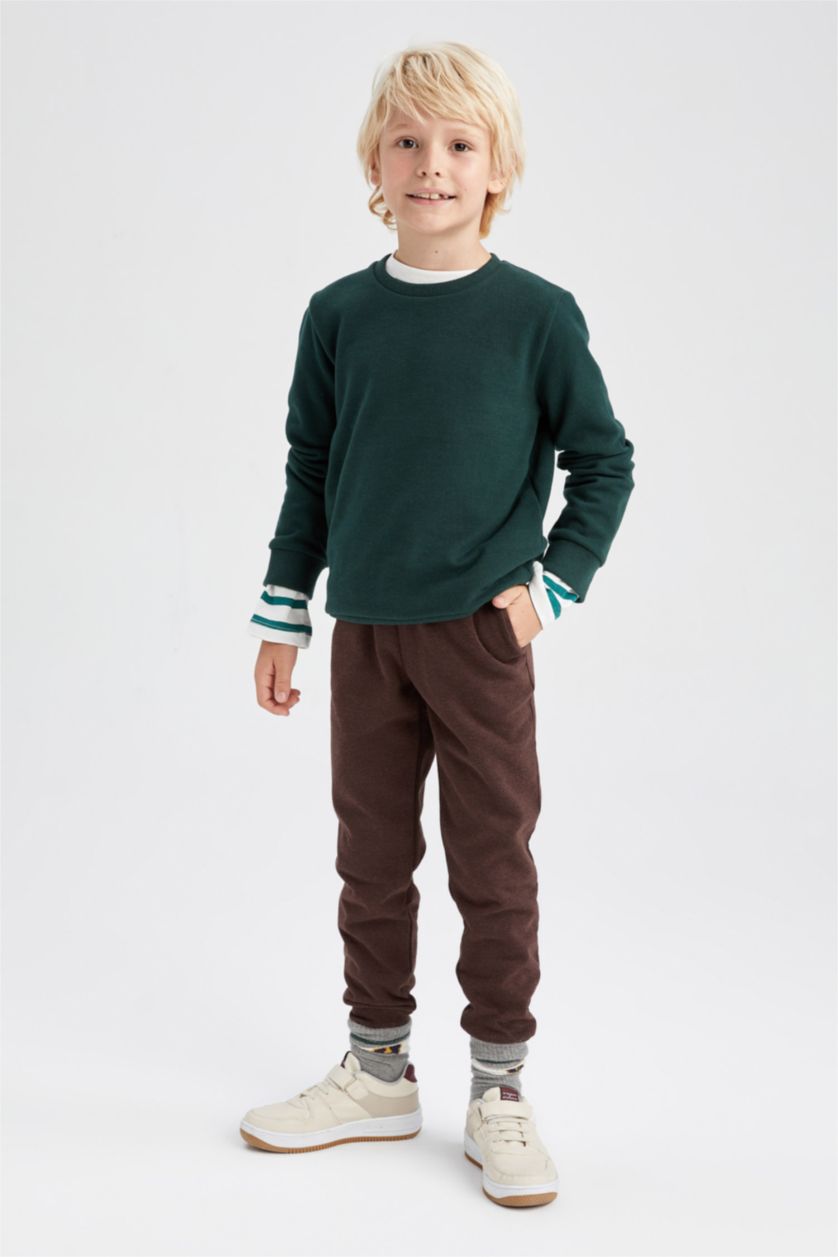 BOYS & TEENS Brown Regular Fit Trousers