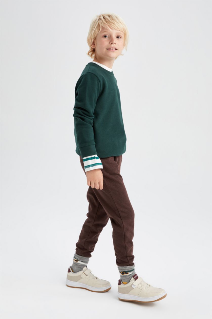 BOYS & TEENS Brown Regular Fit Trousers