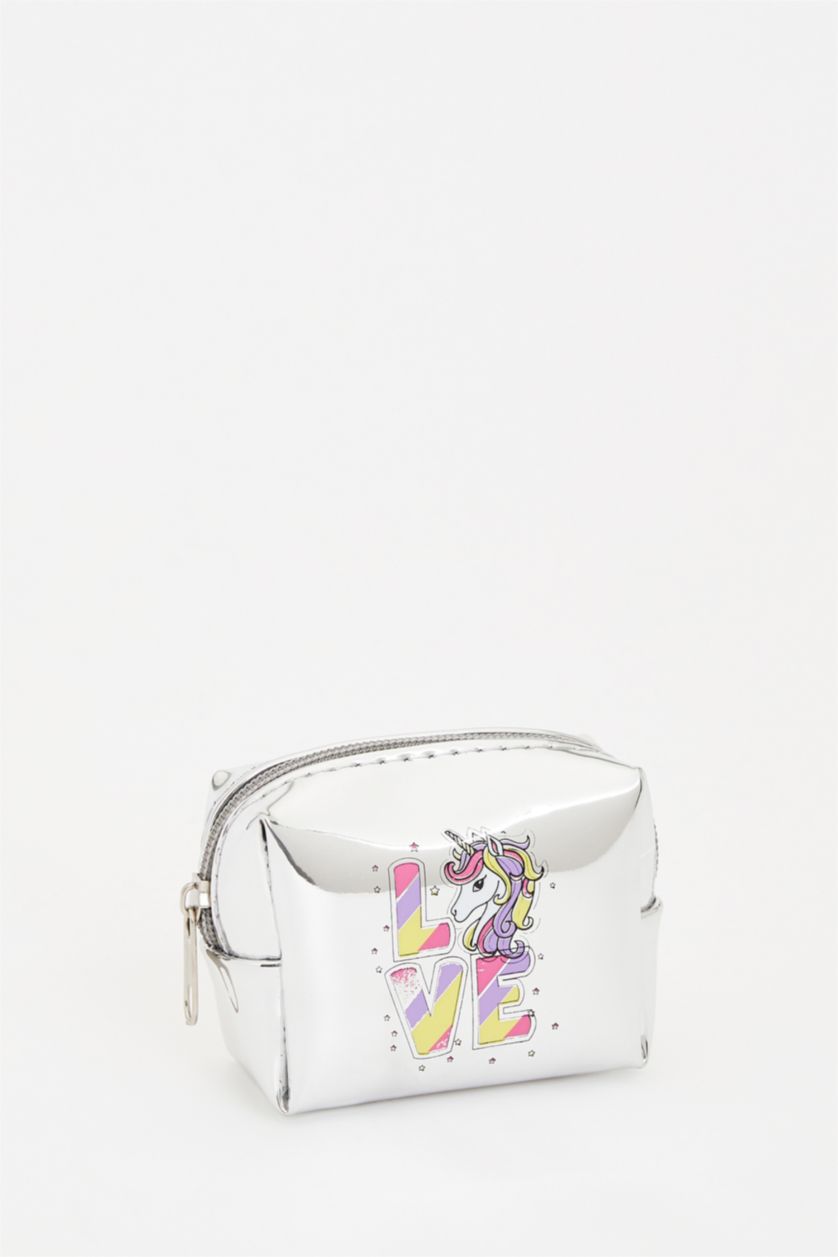 نساء Gri محفظة النقود المعدنية المطبوعة يونيكورن