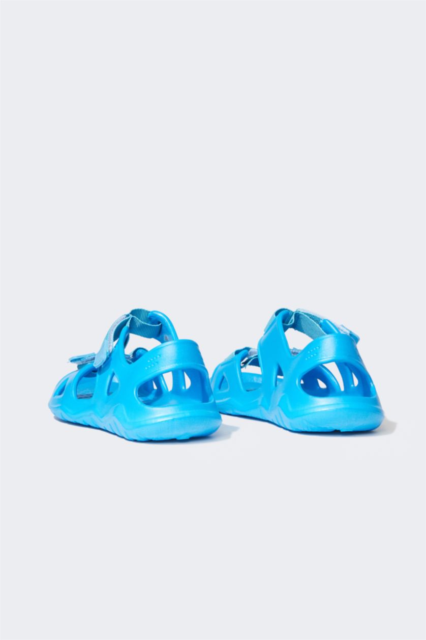 GARÇONS Bleu sandales Semelle Plate Velcro