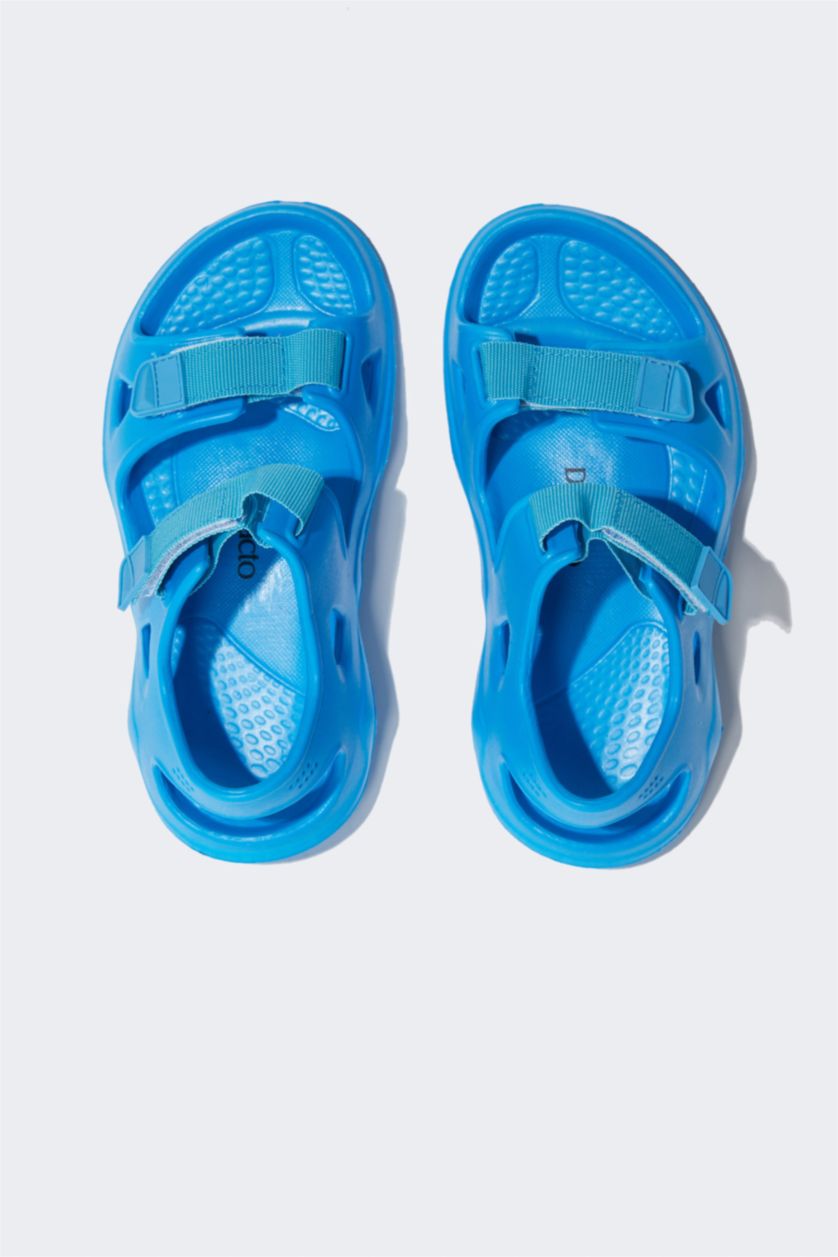 GARÇONS Bleu sandales Semelle Plate Velcro