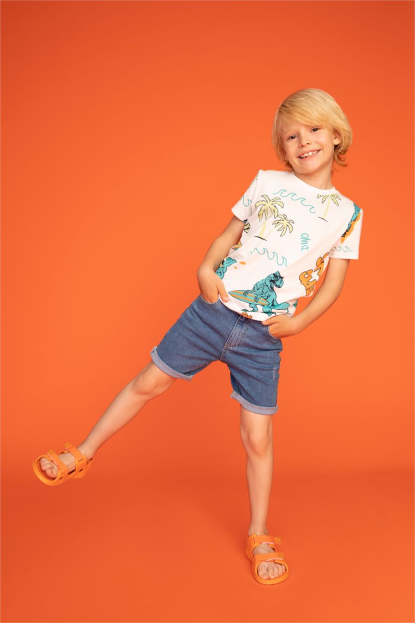 GARÇONS Orange Sandales Velcro Garçons