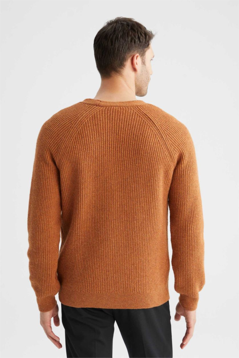 Men Yellow Relax Fit Cardigan
