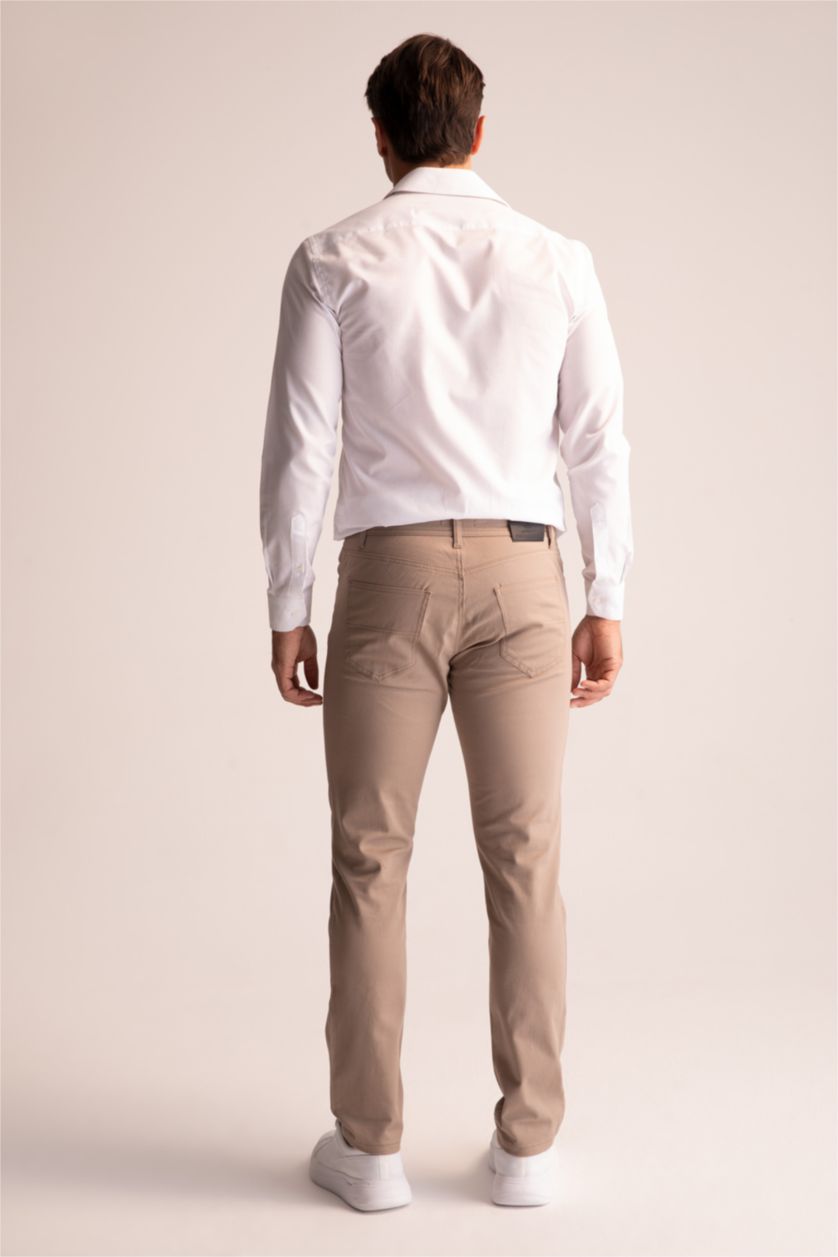 MAN Beige Regular Fit Chino Canvas Pants