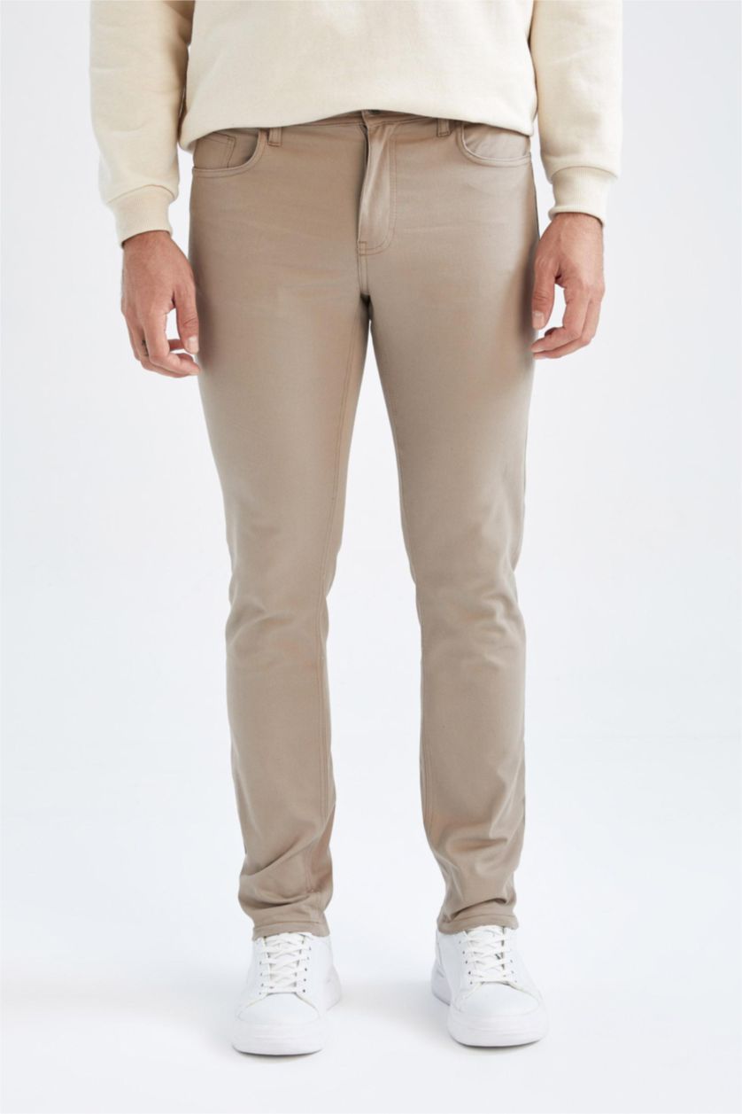 MAN Beige Regular Fit Chino Canvas Pants