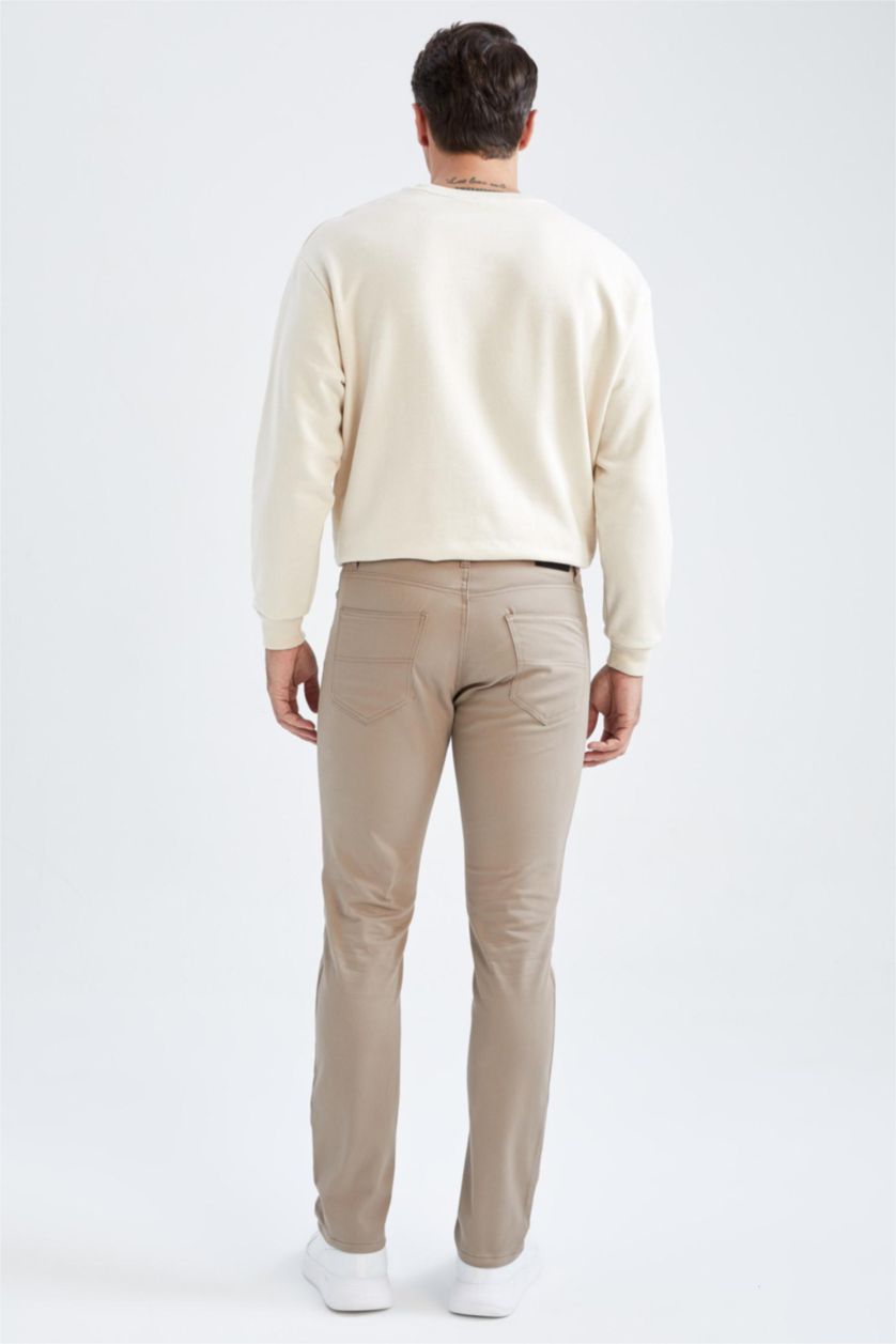 MAN Beige Regular Fit Chino Canvas Pants