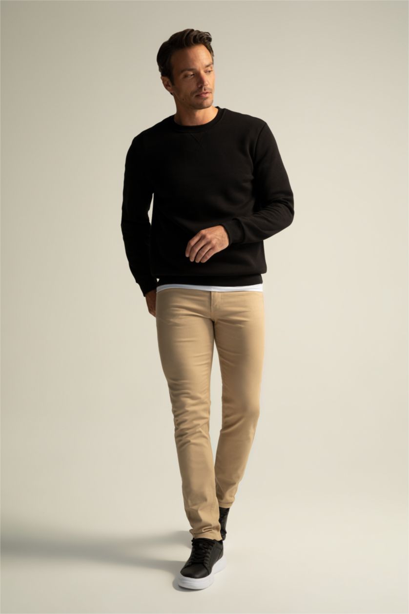 MAN Beige Extra Slim Fit Basic Chino Trousers
