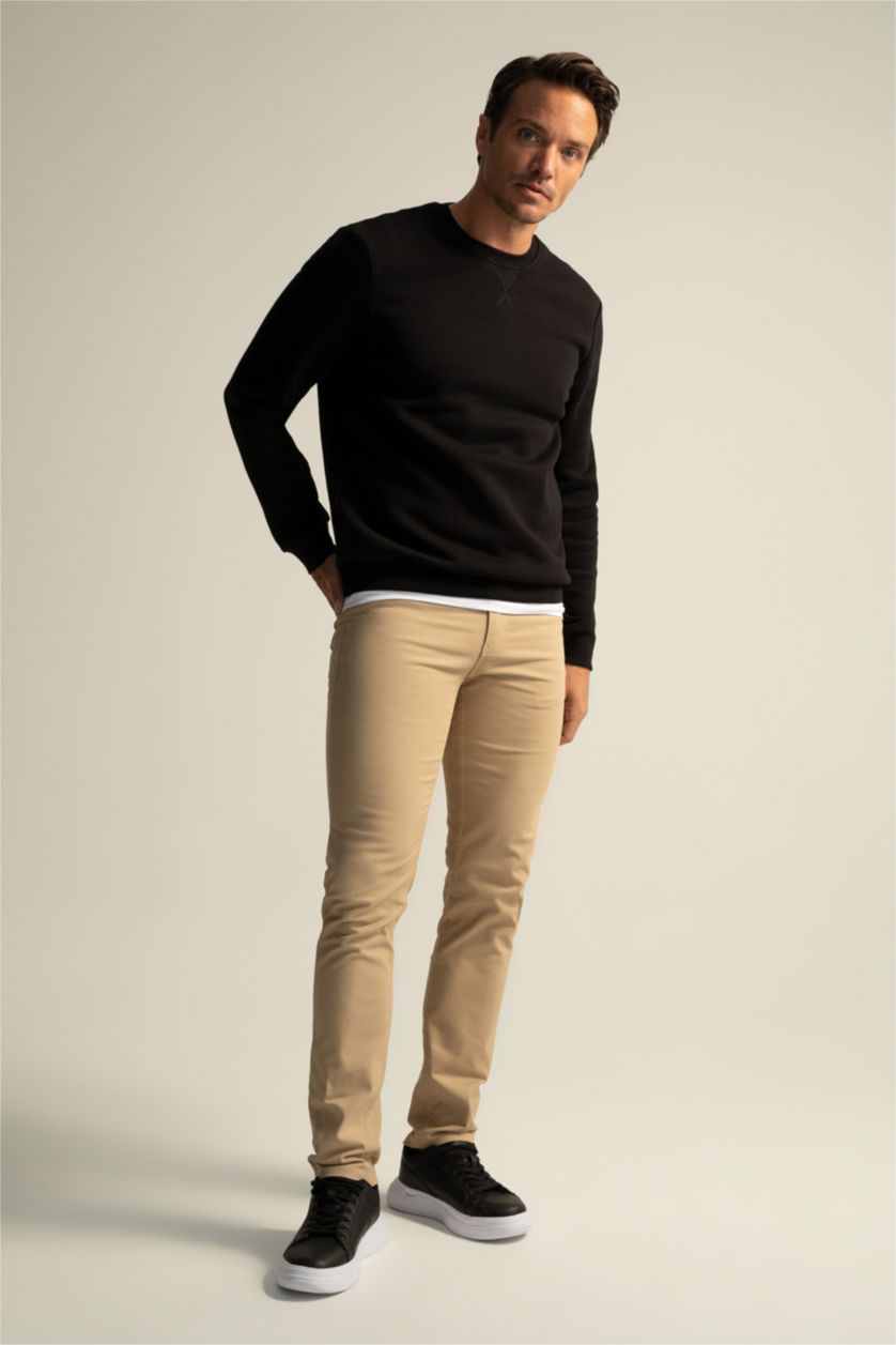 MAN Beige Extra Slim Fit Basic Chino Trousers