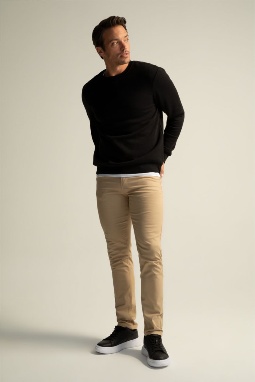 MAN Beige Extra Slim Fit Basic Chino Trousers