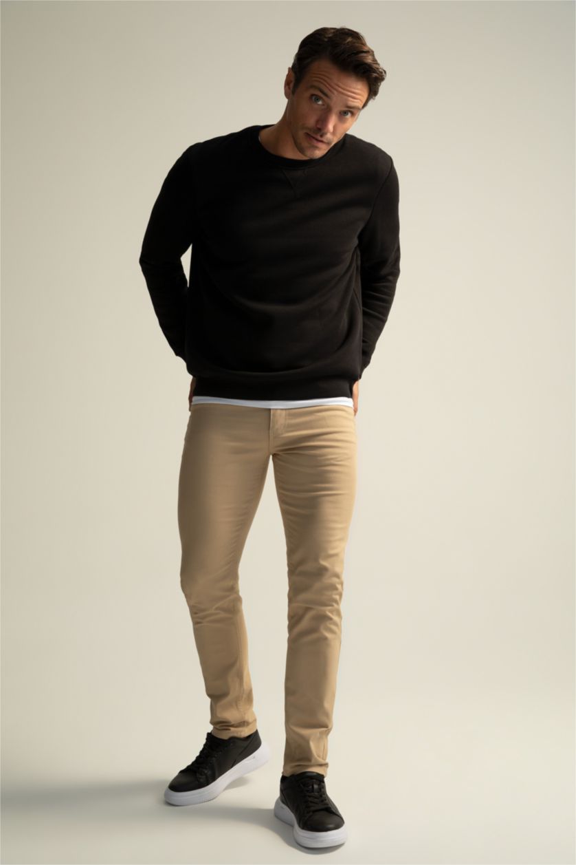MAN Beige Extra Slim Fit Basic Chino Trousers