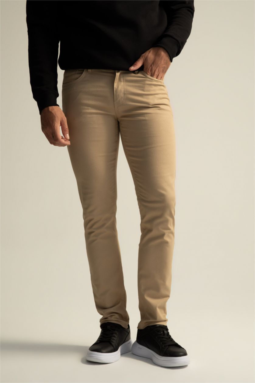 MAN Beige Extra Slim Fit Basic Chino Trousers