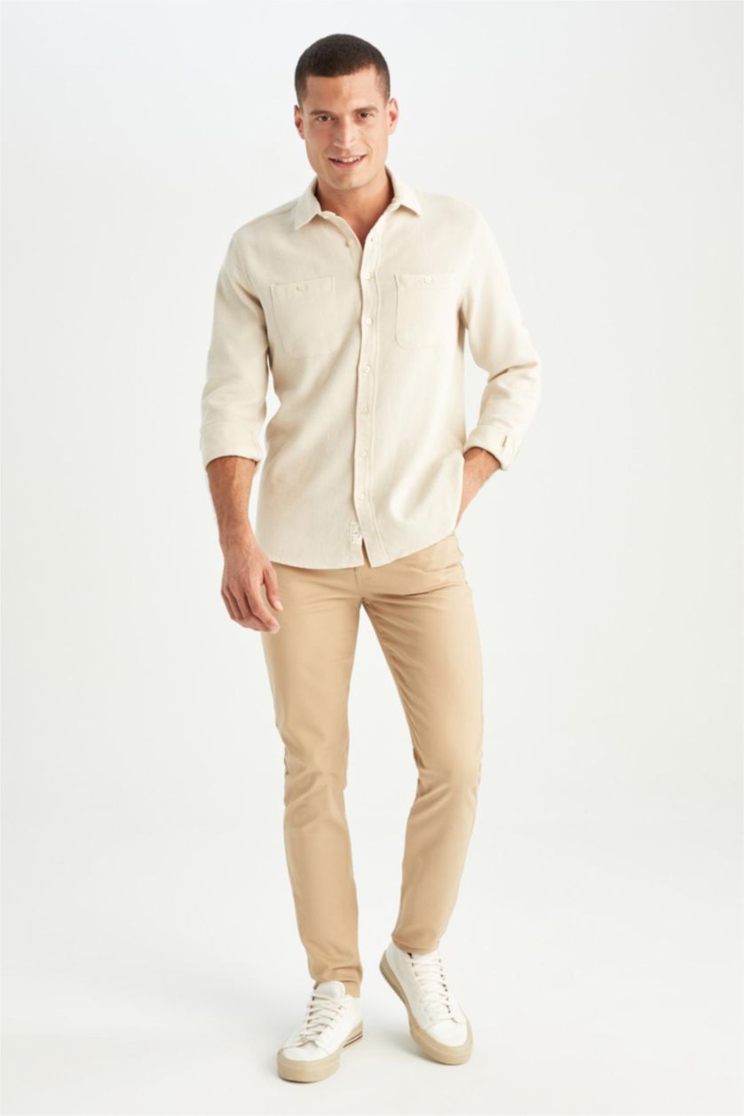 MAN Beige Extra Slim Fit Basic Chino Trousers