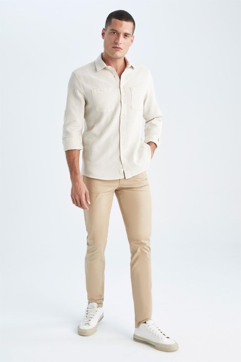MAN Beige Extra Slim Fit Basic Chino Trousers