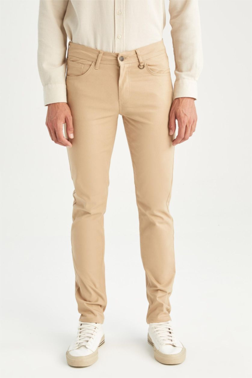MAN Beige Extra Slim Fit Basic Chino Trousers