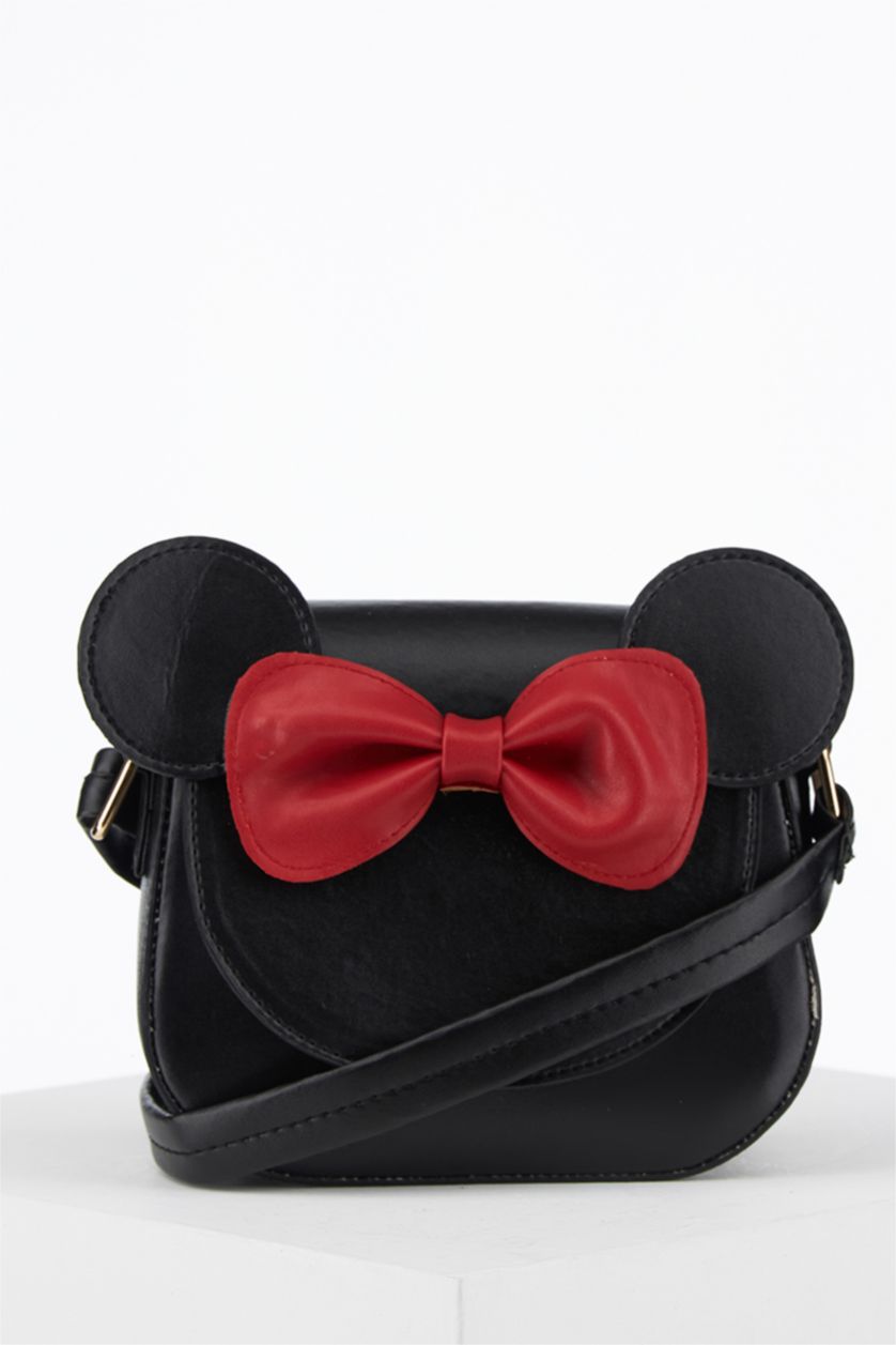 FILLES Noir Sac à bandoulière en similicuir sous licence Minnie Mouse pour fille