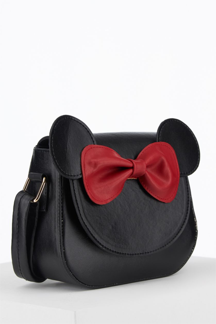 FILLES Noir Sac à bandoulière en similicuir sous licence Minnie Mouse pour fille
