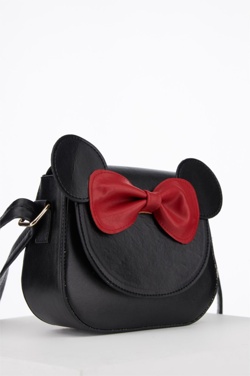 FILLES Noir Sac à bandoulière en similicuir sous licence Minnie Mouse pour fille