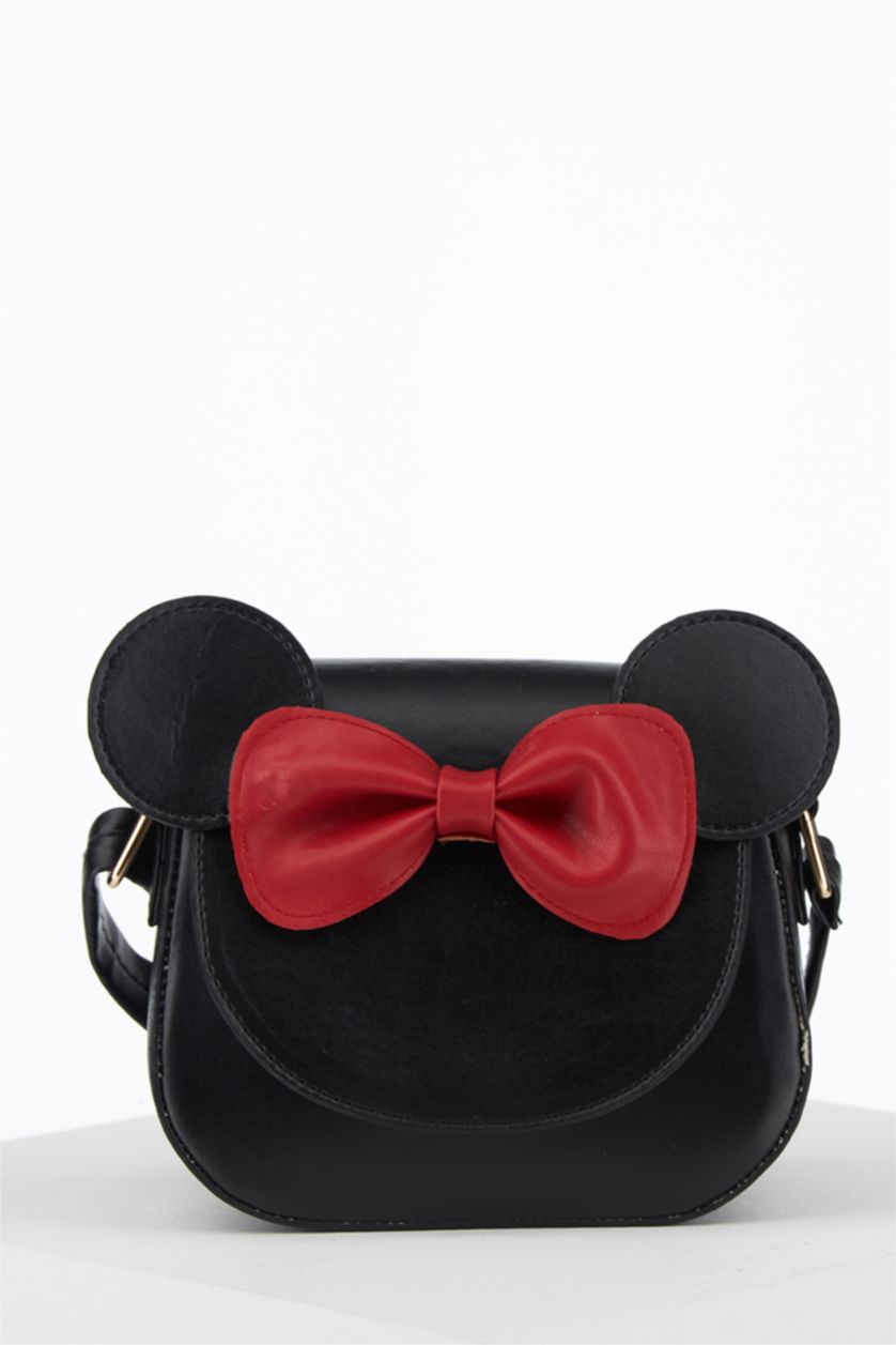 FILLES Noir Sac à bandoulière en similicuir sous licence Minnie Mouse pour fille