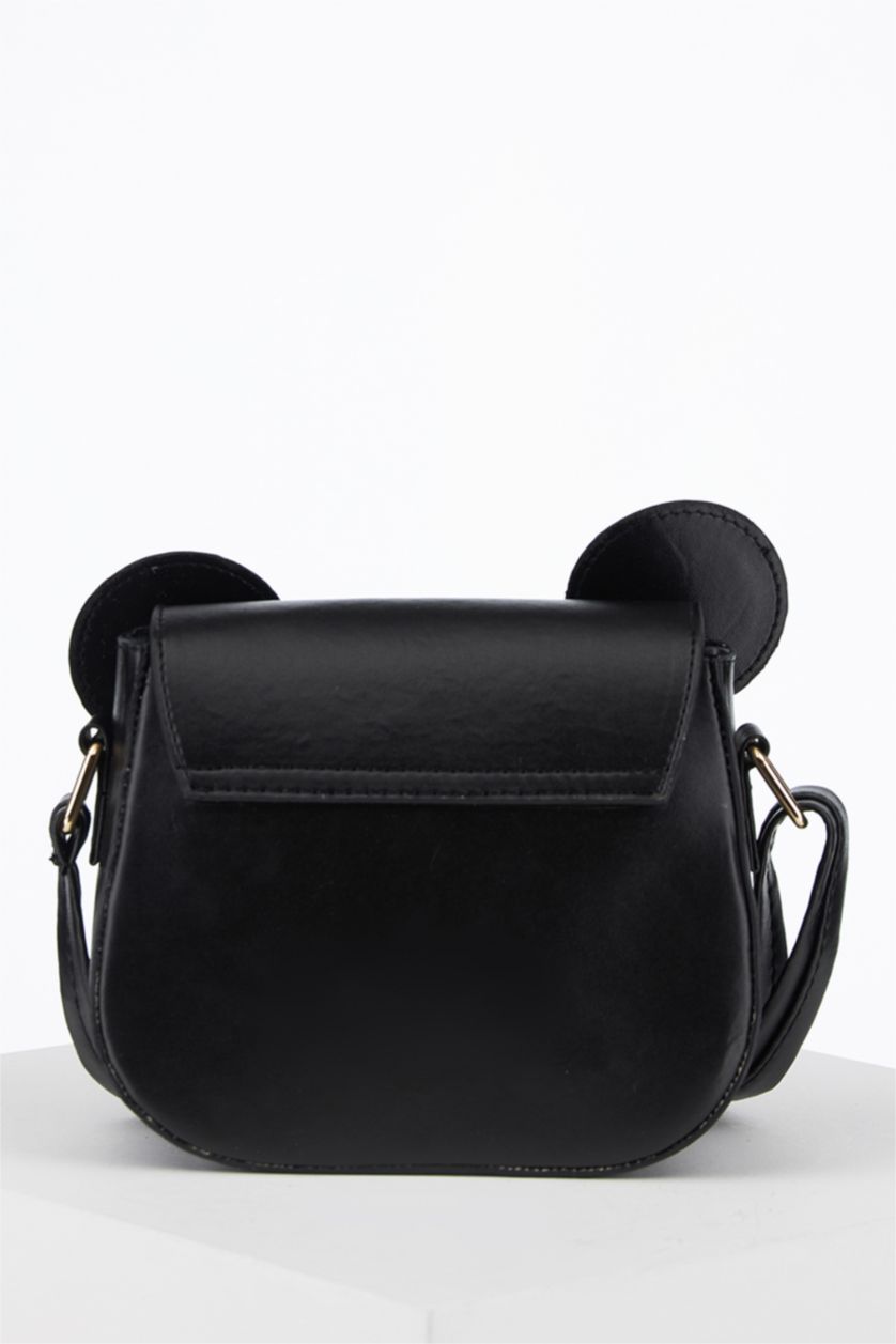 FILLES Noir Sac à bandoulière en similicuir sous licence Minnie Mouse pour fille