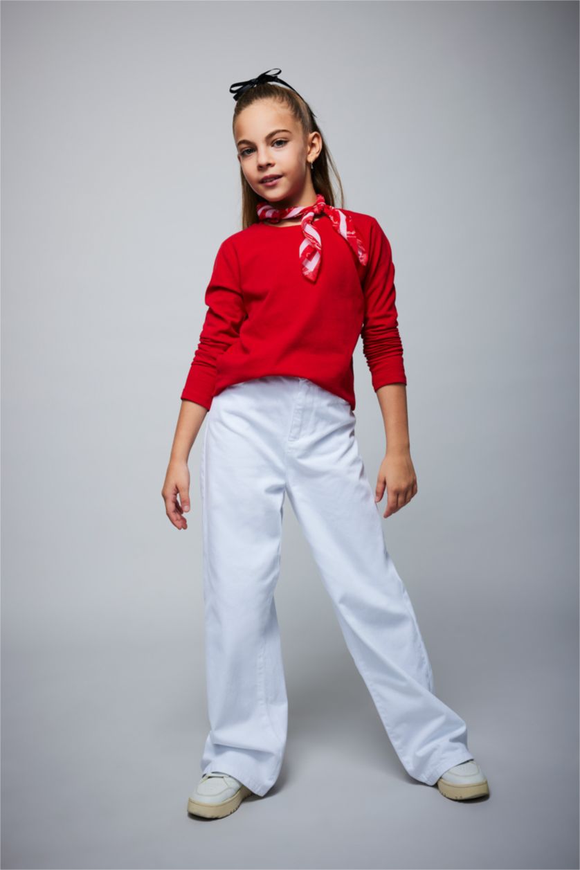 GIRLS & TEENS Red Regular Fit Long Sleeve T-Shirt