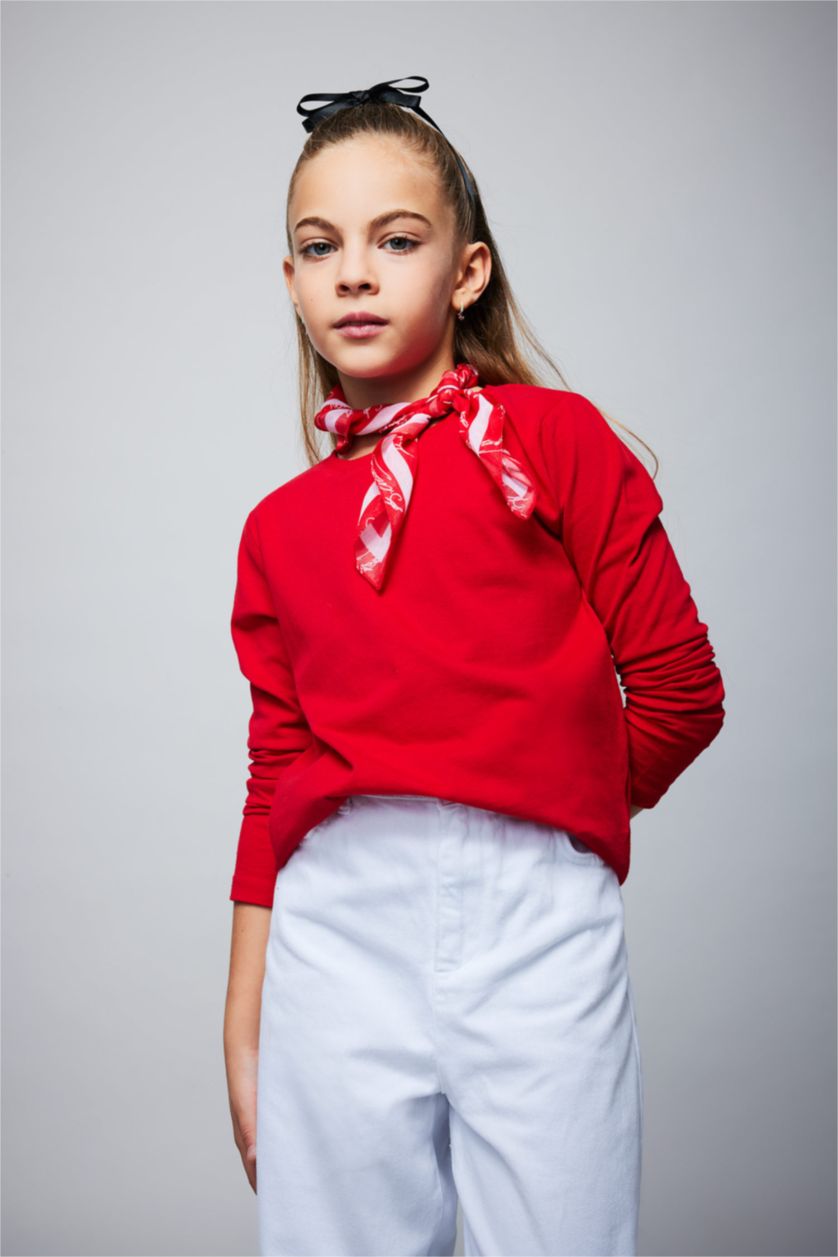 GIRLS & TEENS Red Regular Fit Long Sleeve T-Shirt
