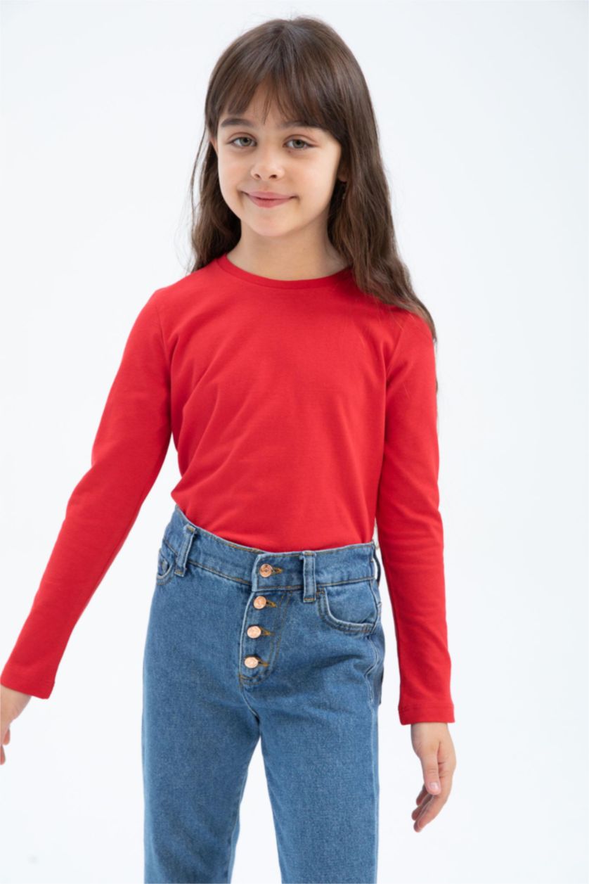 GIRLS & TEENS Red Regular Fit Long Sleeve T-Shirt
